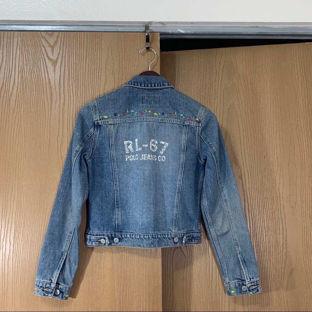 Ralph Lauren Polo Jeans Denim Jacket Embroidered - Picture 7 of 8